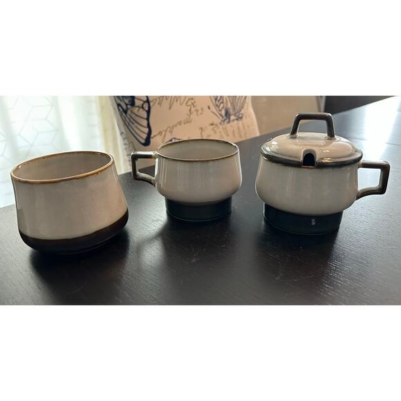 VTG Copenhagen B&G Porcelain Tema Stoneware Stackable Creamer Sugar & Mug - Picture 1 of 12